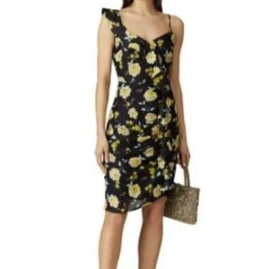 Cupcakes & Cashmere Ariadne Dress Mini Floral Dress Black Sleeveless 8 CK108621